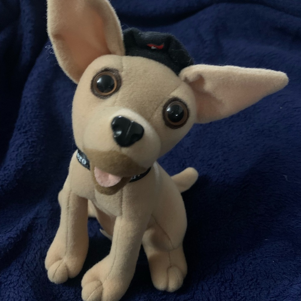 Taco Bell Chihuahua Talking Plush Dog with French Beret 1990s Vintage Working
